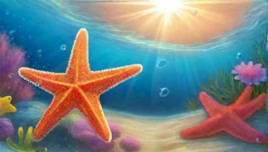 Escena marina con estrellas de mar